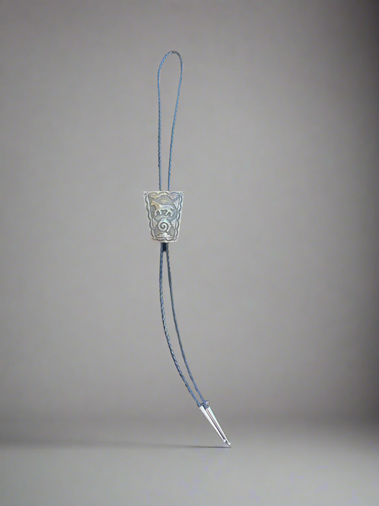 Native American Bolo Tie All hand tooled made by Emerson Kinsel.