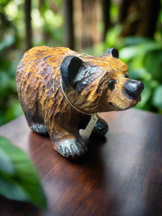 Chainsaw Carved Red Ceder Bear All Four 12"