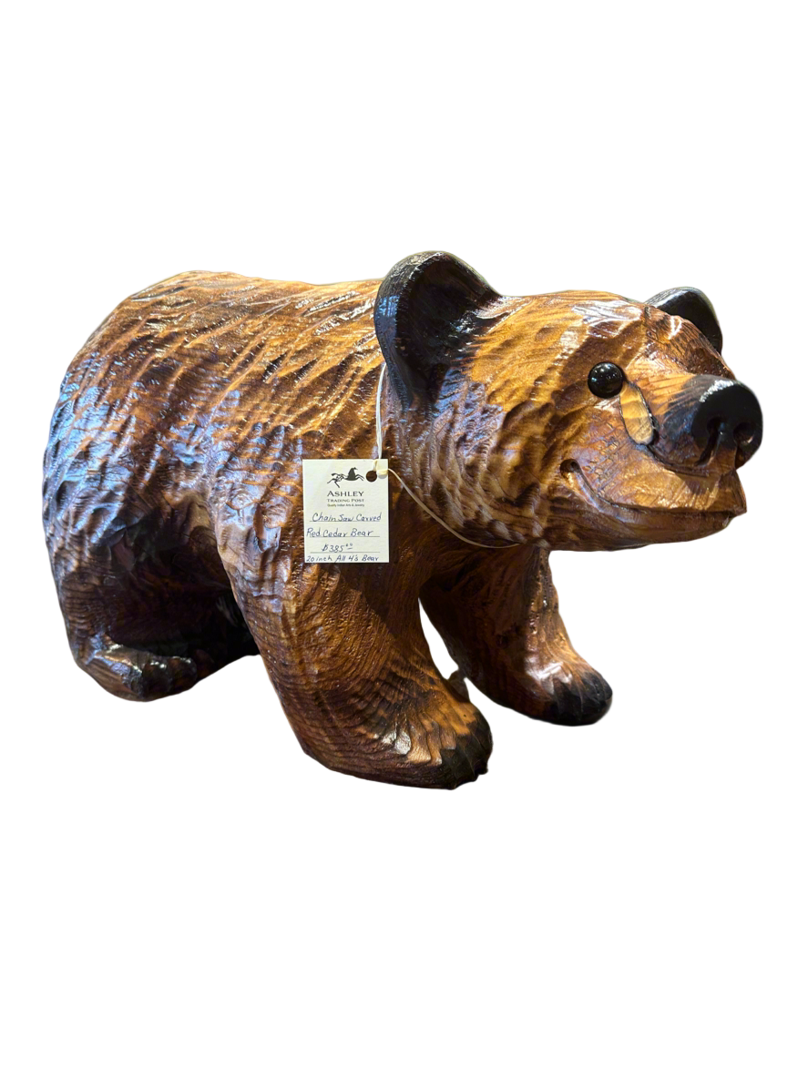 Red Cedar Chainsaw Carved Bear 20" All Fours