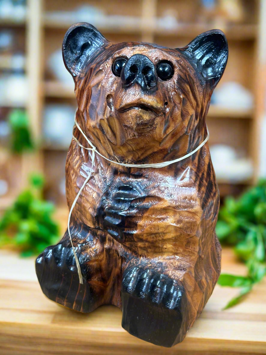 Chainsaw Carved Red Ceder Bear Small 11"