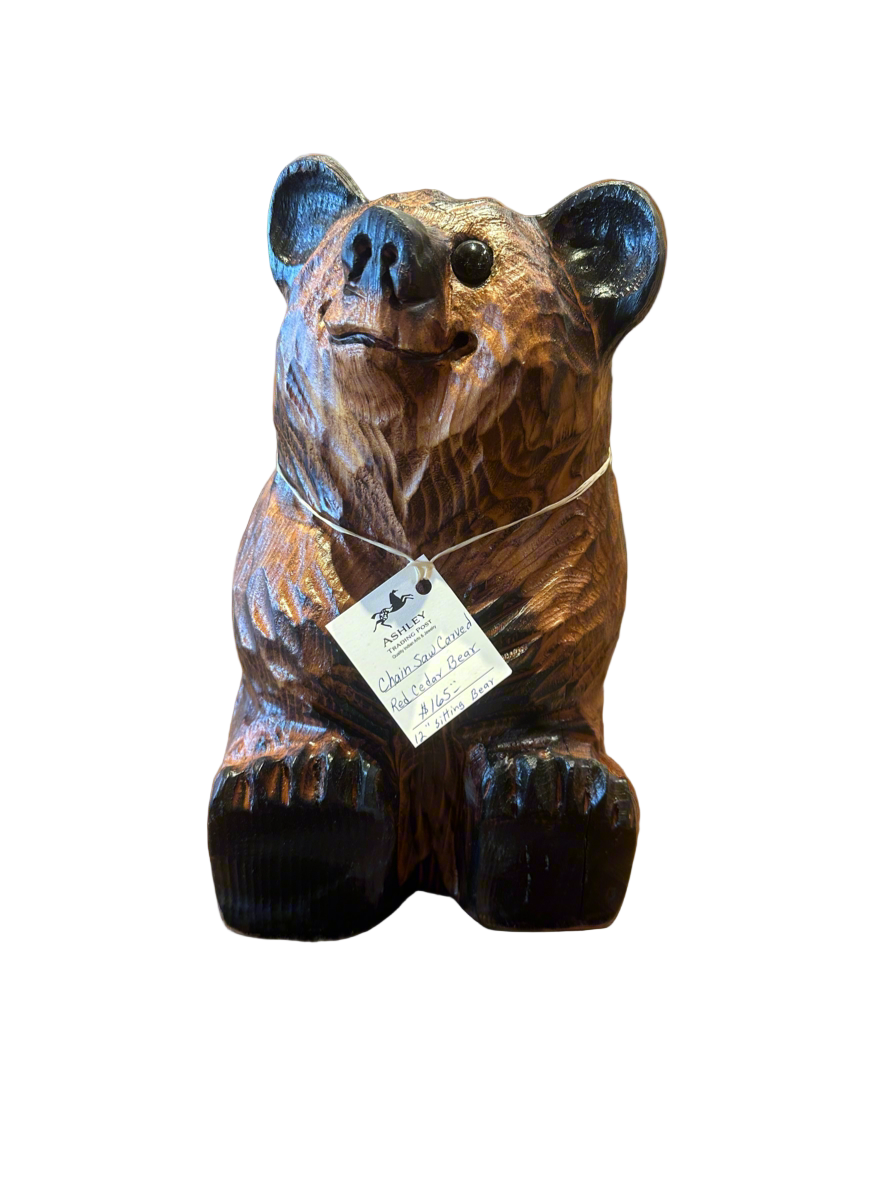 Chainsaw Carved Red Cedar Bear 12" Sitting Bear