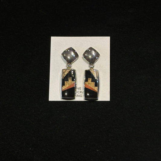 Native Earth rectangle earrings.