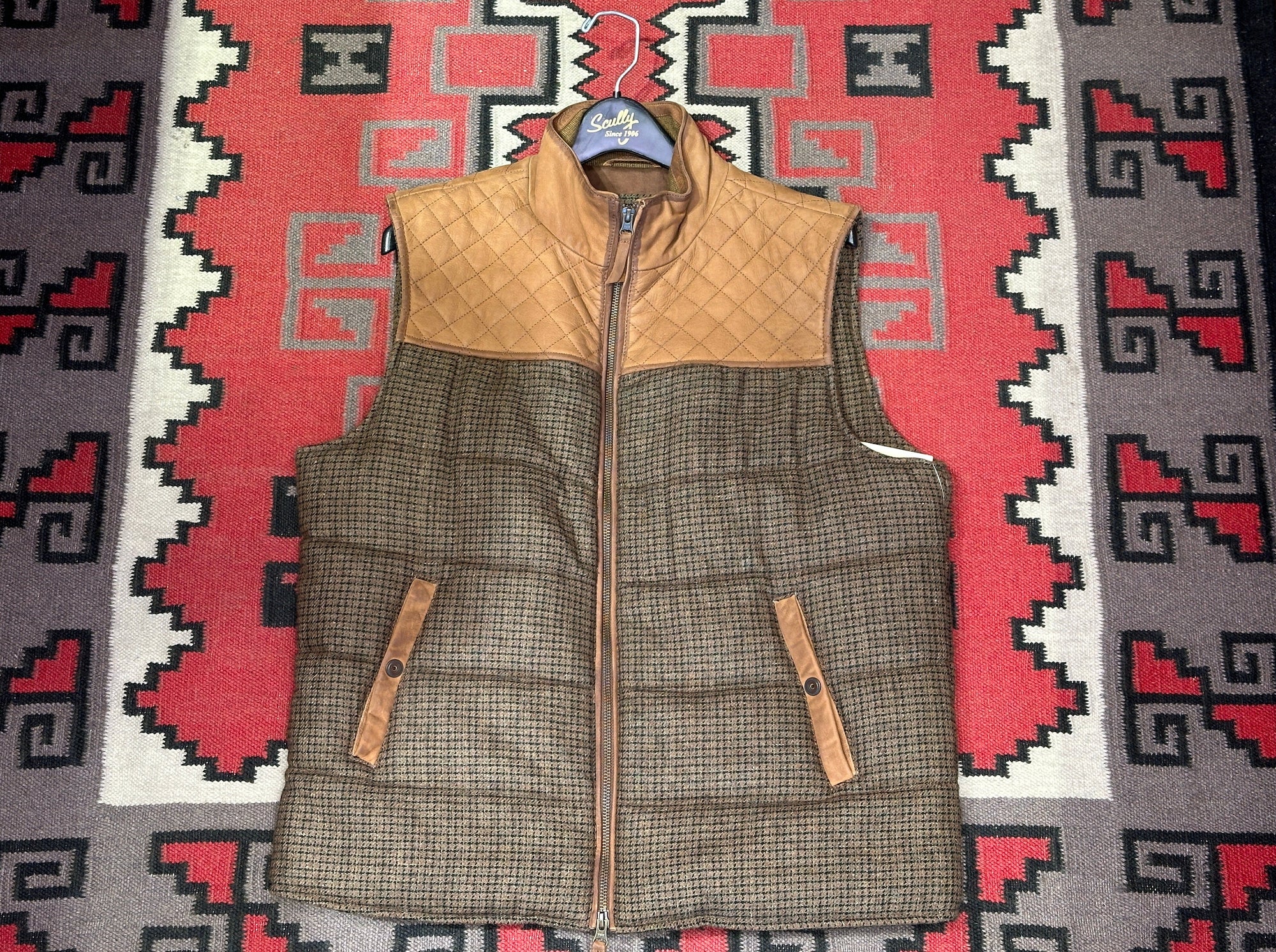 Scully Plaid and Leather Vest