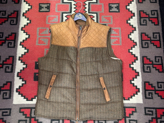 Scully Plaid and Leather Vest