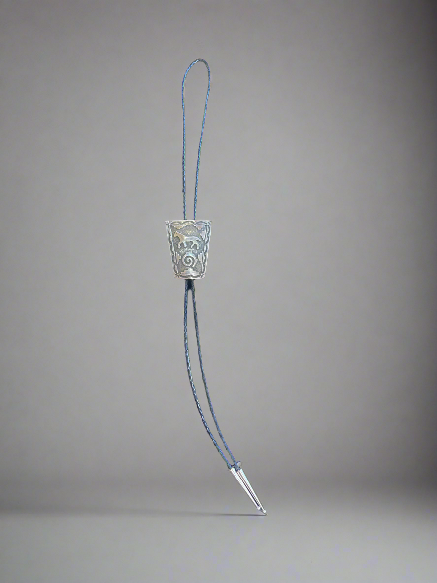 Native American Bolo Tie All hand tooled made by Emerson Kinsel.