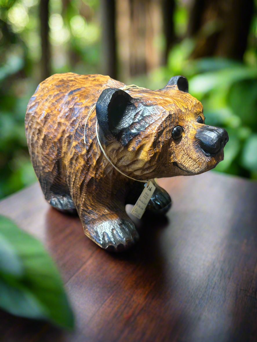 Chainsaw Carved Red Ceder Bear All Four 12"