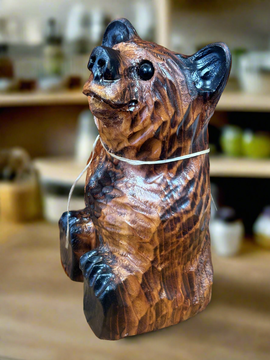 Chainsaw Carved Red Ceder Bear Small 11"