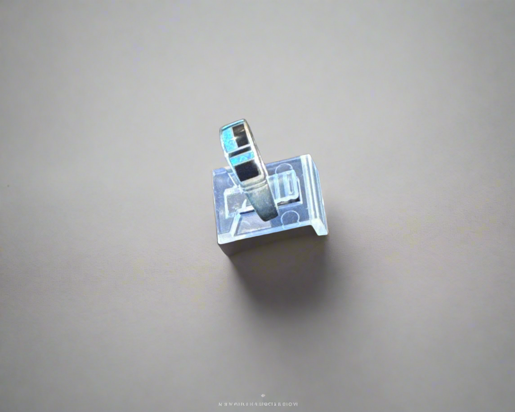Black Jade ring by Super Smith With White Opal.