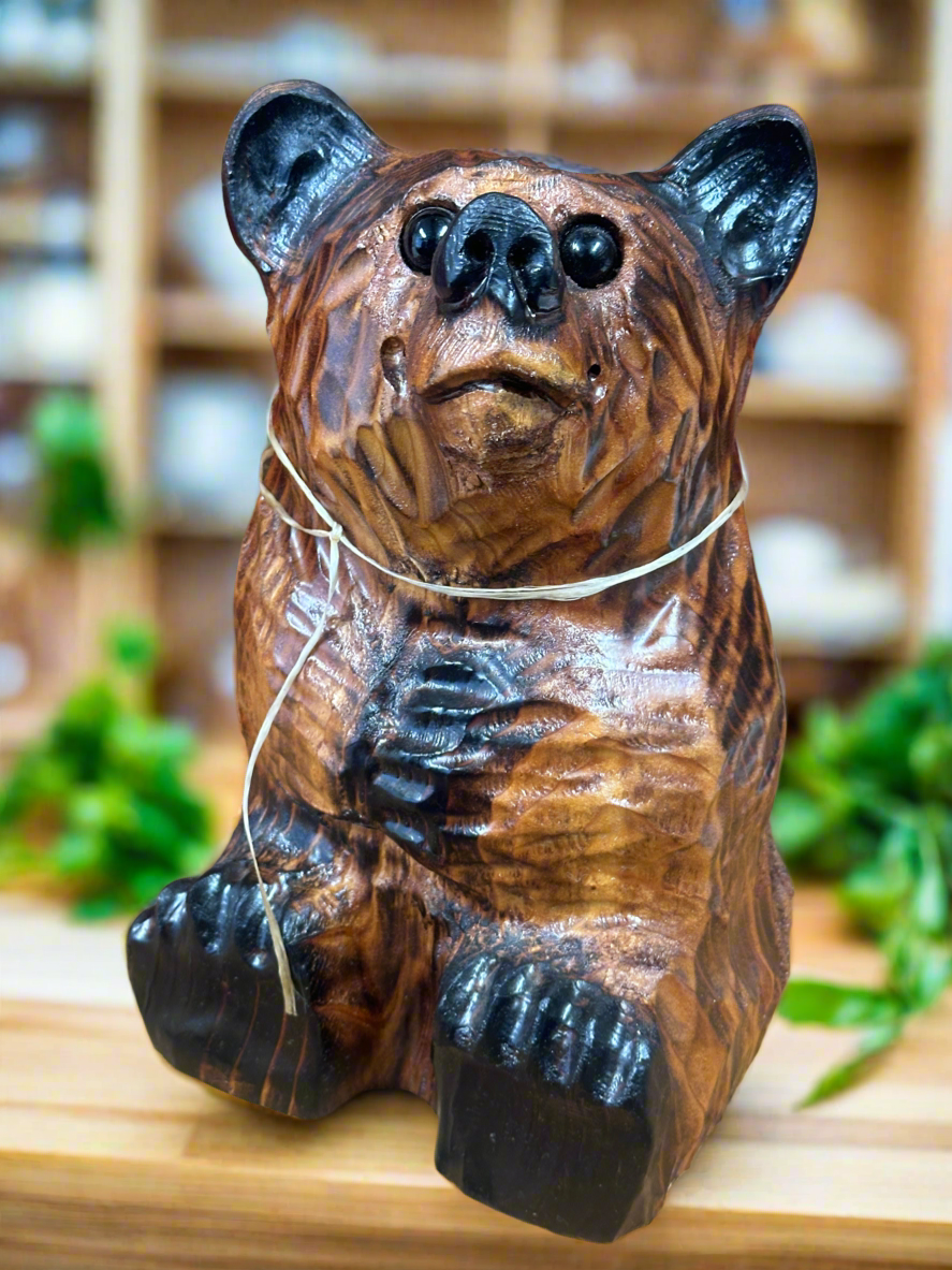 Chainsaw Carved Red Ceder Bear Small 11"