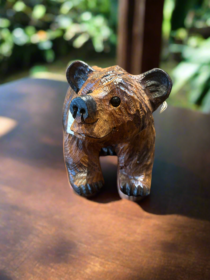 Red Cedar Chainsaw Carved Bear 20" All Fours