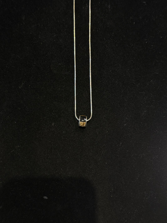 Barrel Pendent Native Earth with Picture Jasper and Black Jade.