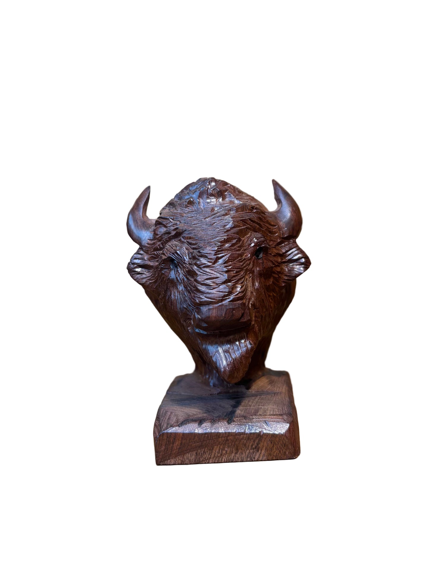 Ironwood Buffalo Head Bookend