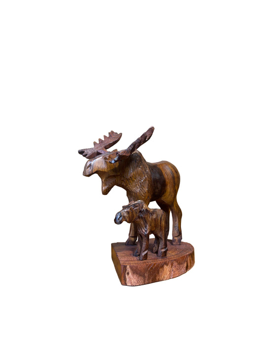 Ironwood Moose with Baby Large