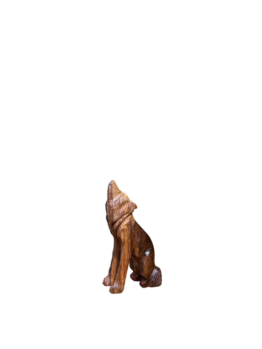 Ironwood Wolf Howling Sitting Small
