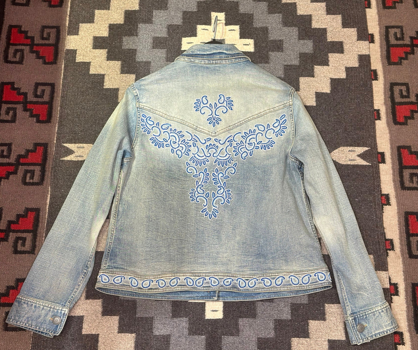 Denim Button Up Embroider Jacket