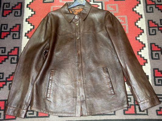 Leather Shirt Jacket