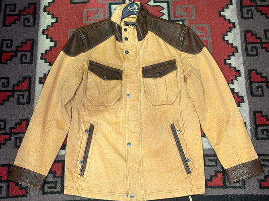 Canvas and Leather Trim Jacket