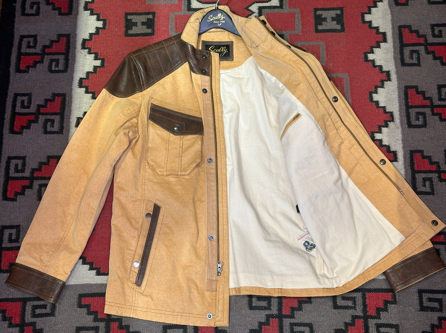 Canvas and Leather Trim Jacket