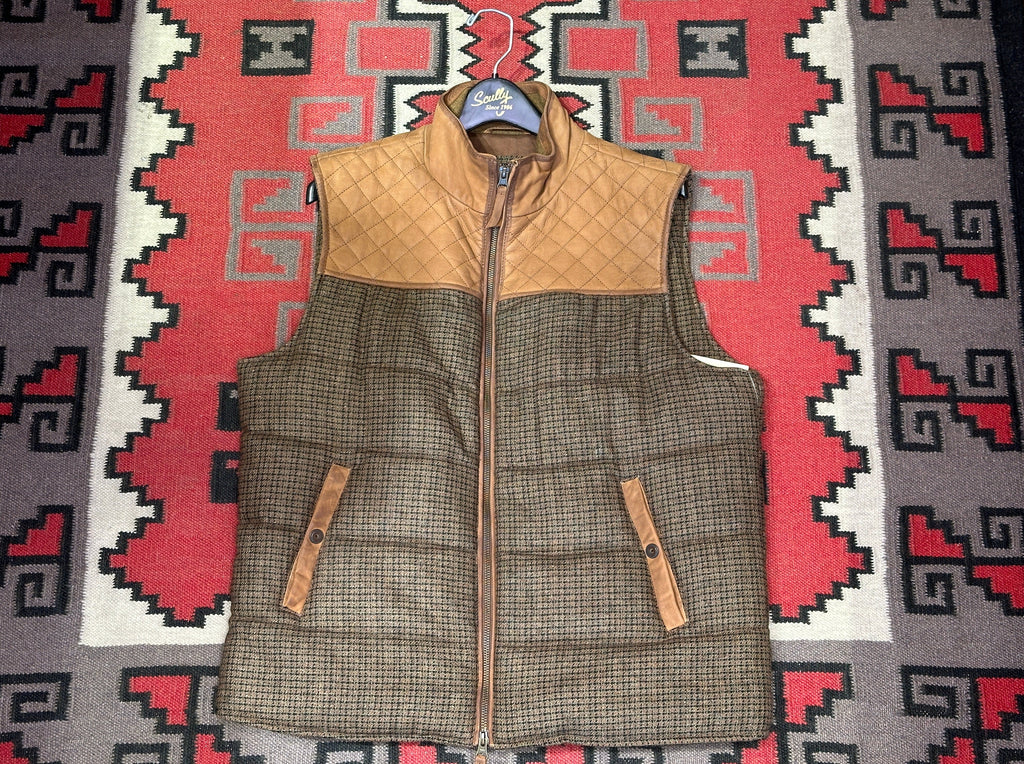 Scully Plaid and Leather Vest