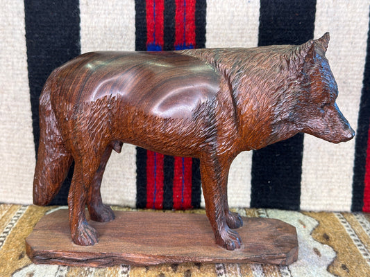 Ironwood Wolf Carving Large