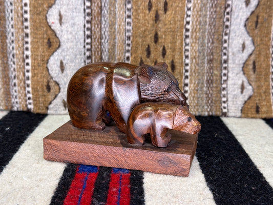 Ironwood Bear Duo Carving